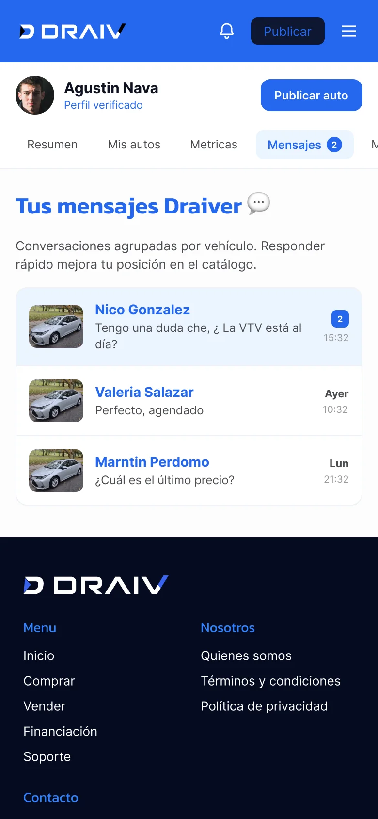 Mensajes en mobile