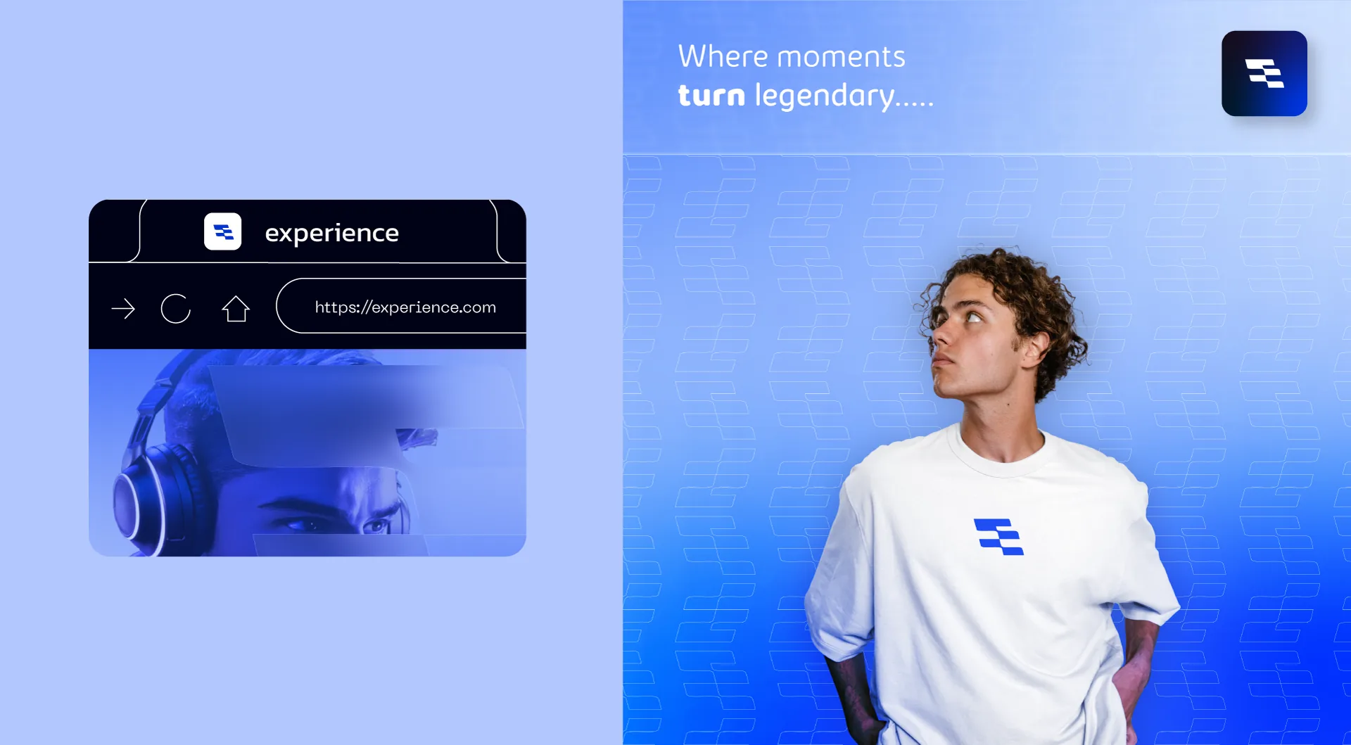 Perfil web y pieza con persona