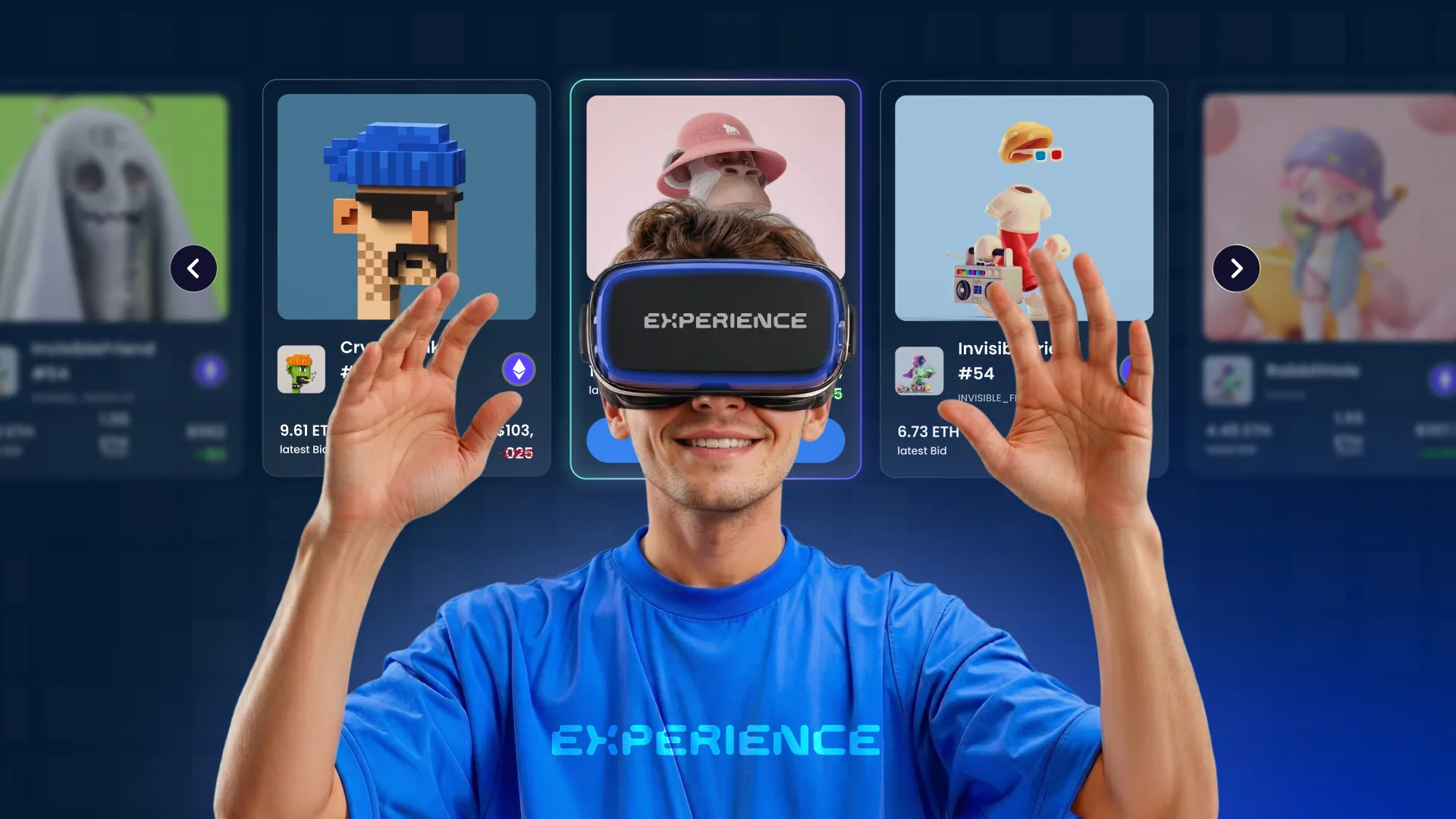 Persona con visor y remera Experience