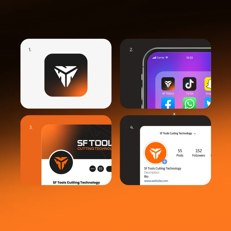 Ícono y perfiles de SF TOOLS en redes