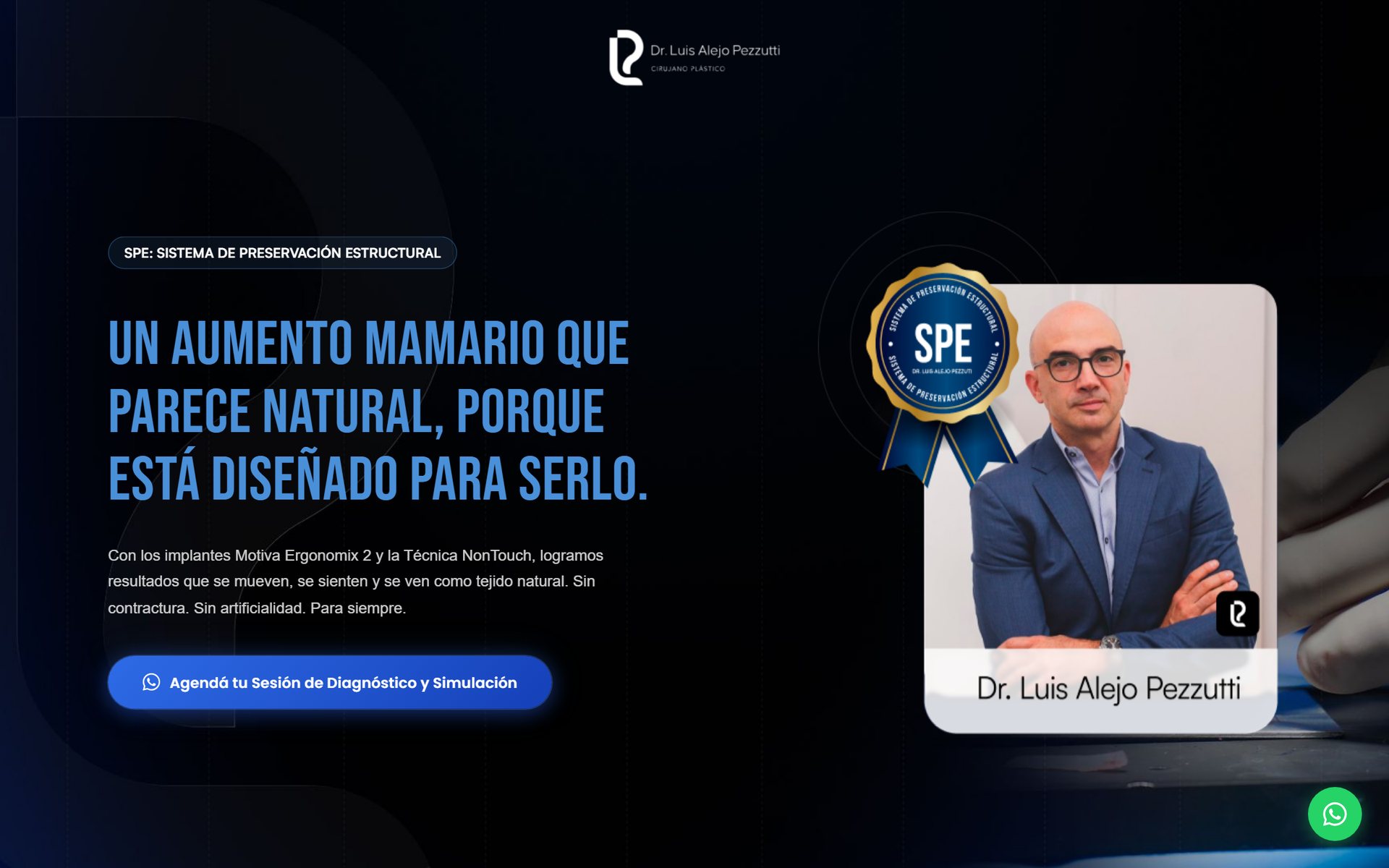Captura del sitio en vivo