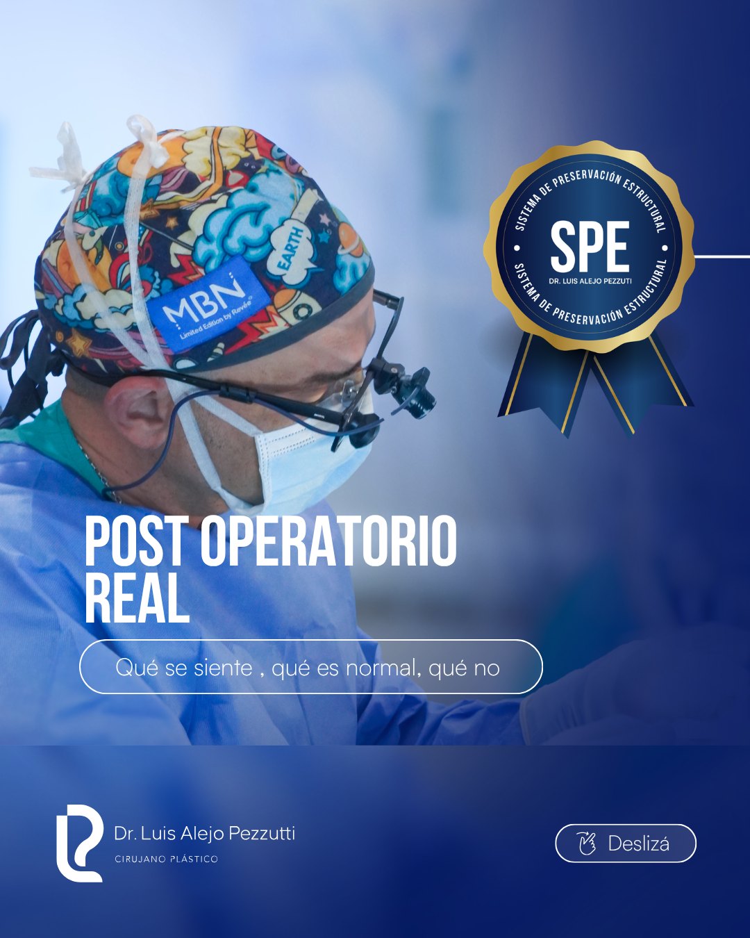 Carrusel “Post operatorio real”: portada con el sello SPE