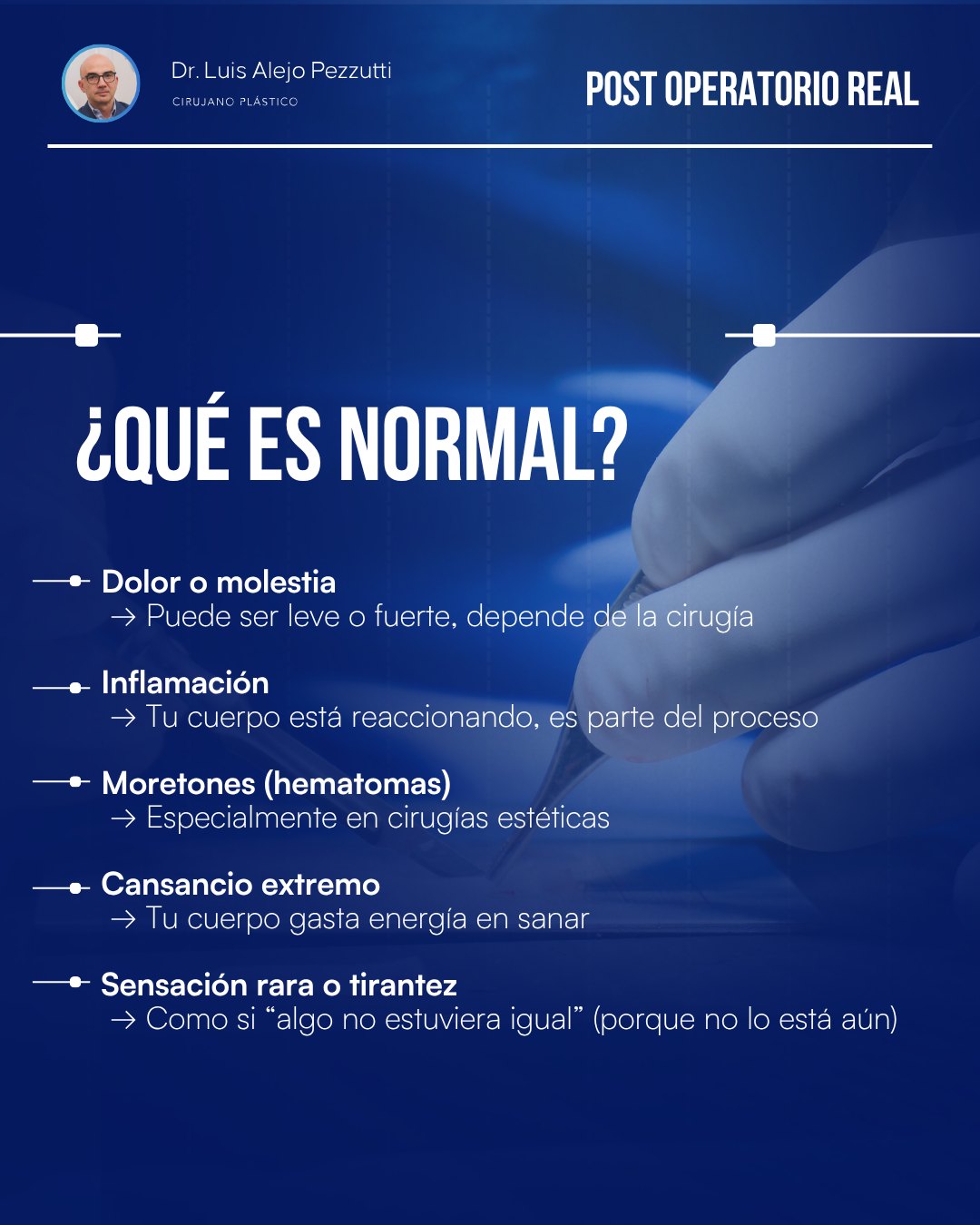Carrusel “Post operatorio real”: ¿Qué es normal?